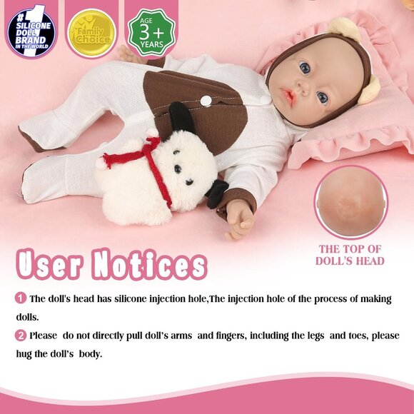 🆕17Inch Full Platinum Silicone Reborn Baby Dolls Newborn Girl with Doll Cloth - Picture 2 of 6